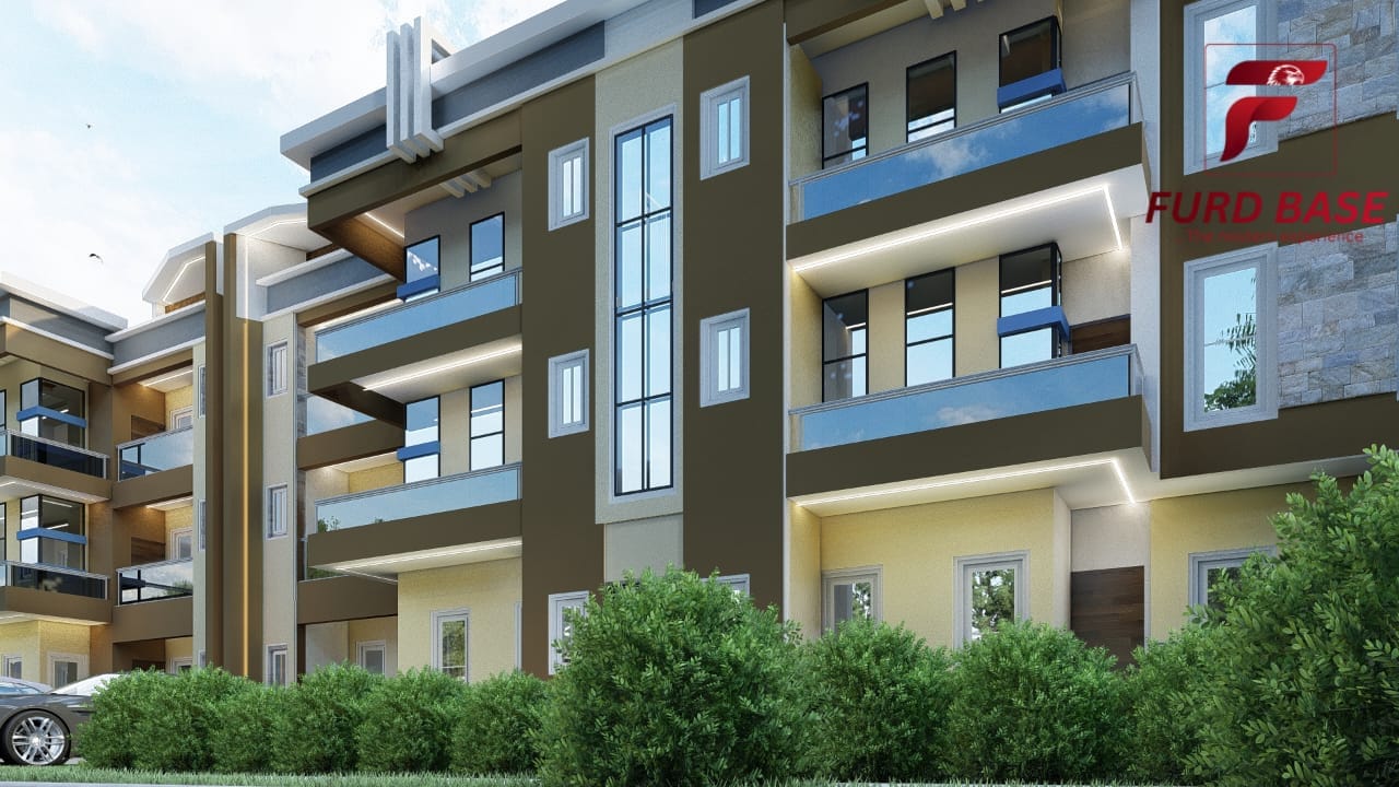 A twelve-unit three-bedroom apartment complex — brown facade — view 4